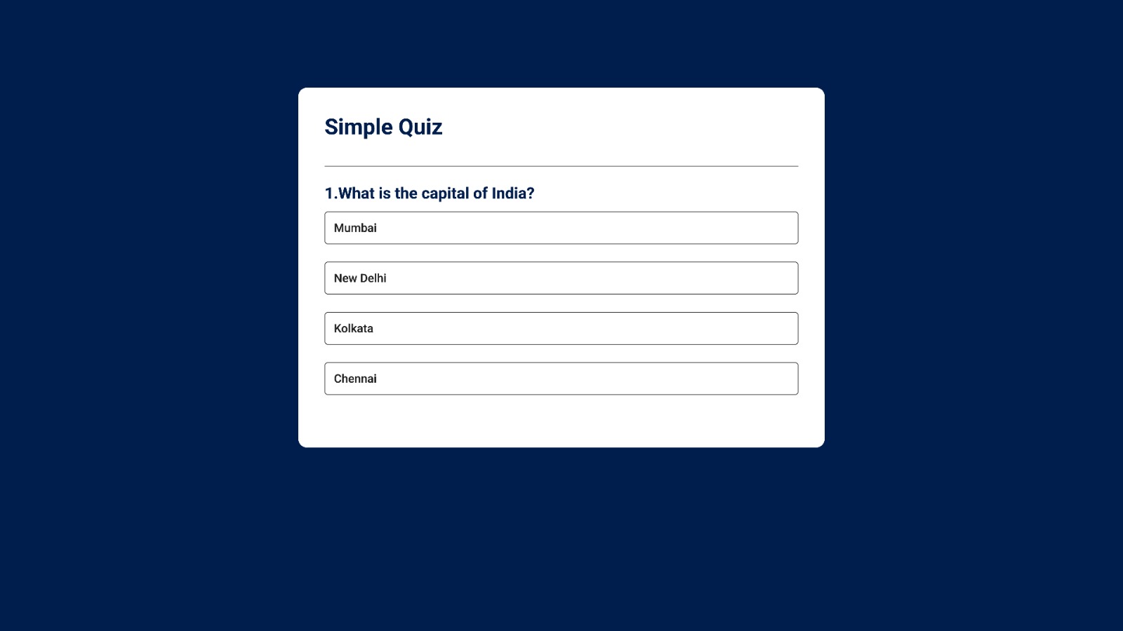 quizz app
